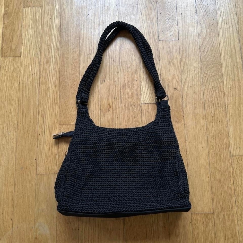 Black Crochet Boho Bag